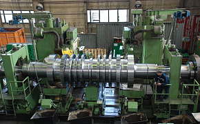 Обработка ротора низкого давления турбины К-1200 для Ленинградской АЭС-2